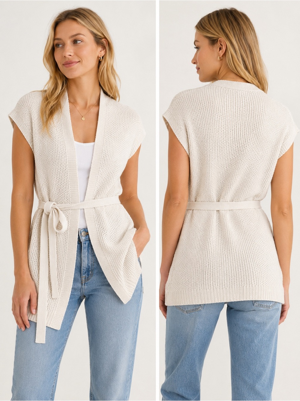 Bananaβ Republic Cream Open-Front Cardigan
